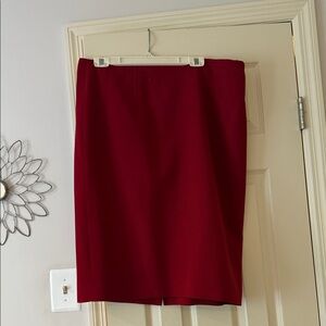Elegant Red Wool Pencil  Skirt
